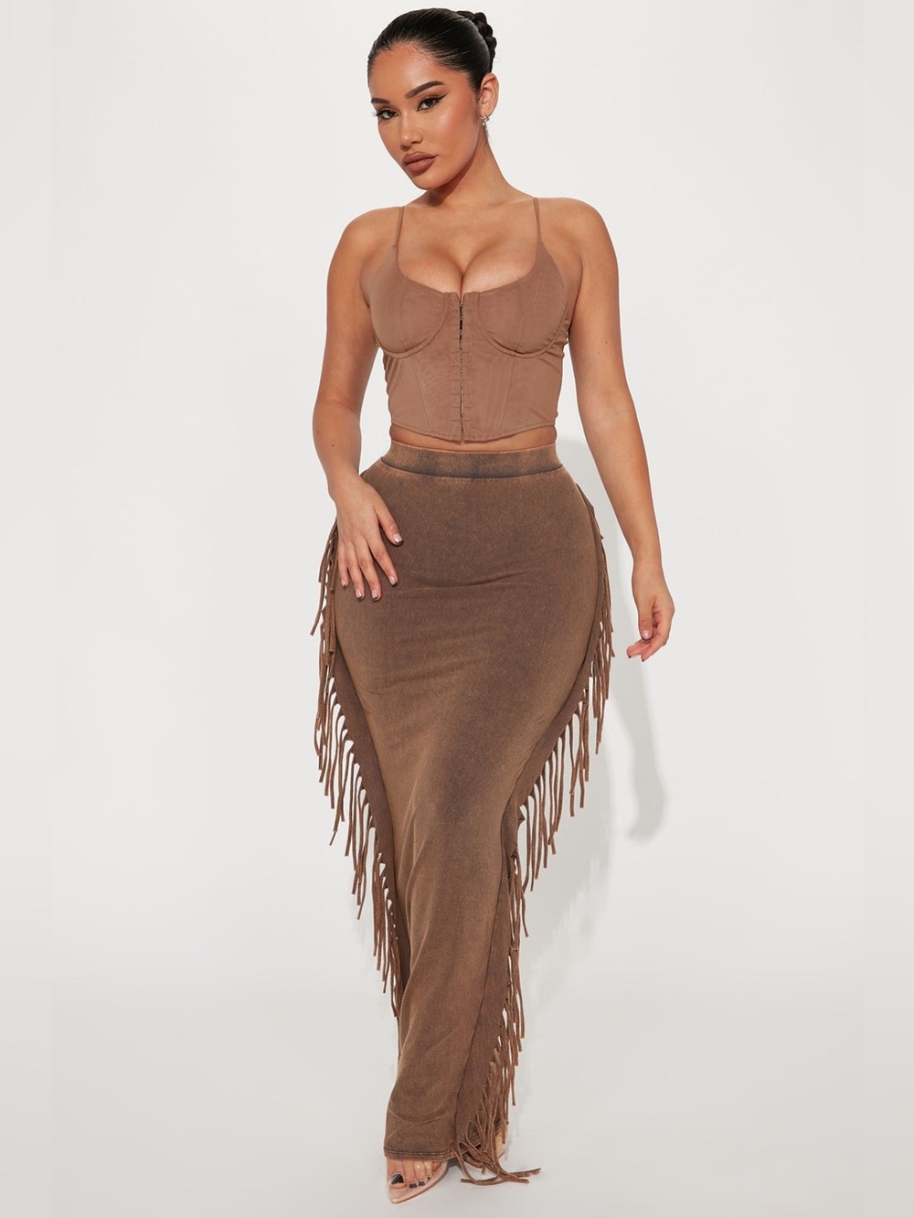 Fashion Nova Fringe Maxi Skirt
NWT Sierra Mineral Wash Brown M Sexy Western